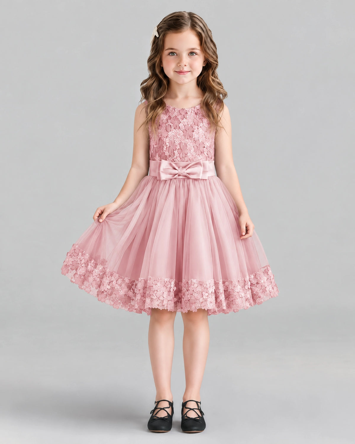 Pink A-line Girls Formal Dresses Front