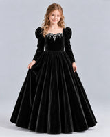 Black Ball Gown Girls Formal Dress Front
