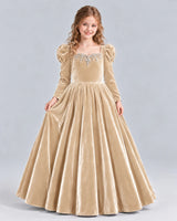 Champagne Ball Gown Girls Formal Dress Front