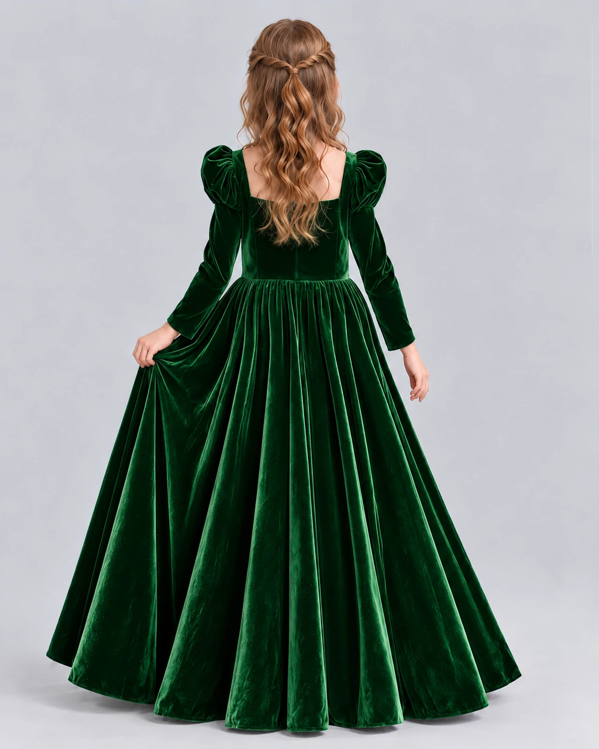 Dark Green Ball Gown Girls Formal Dress Back [Shared]