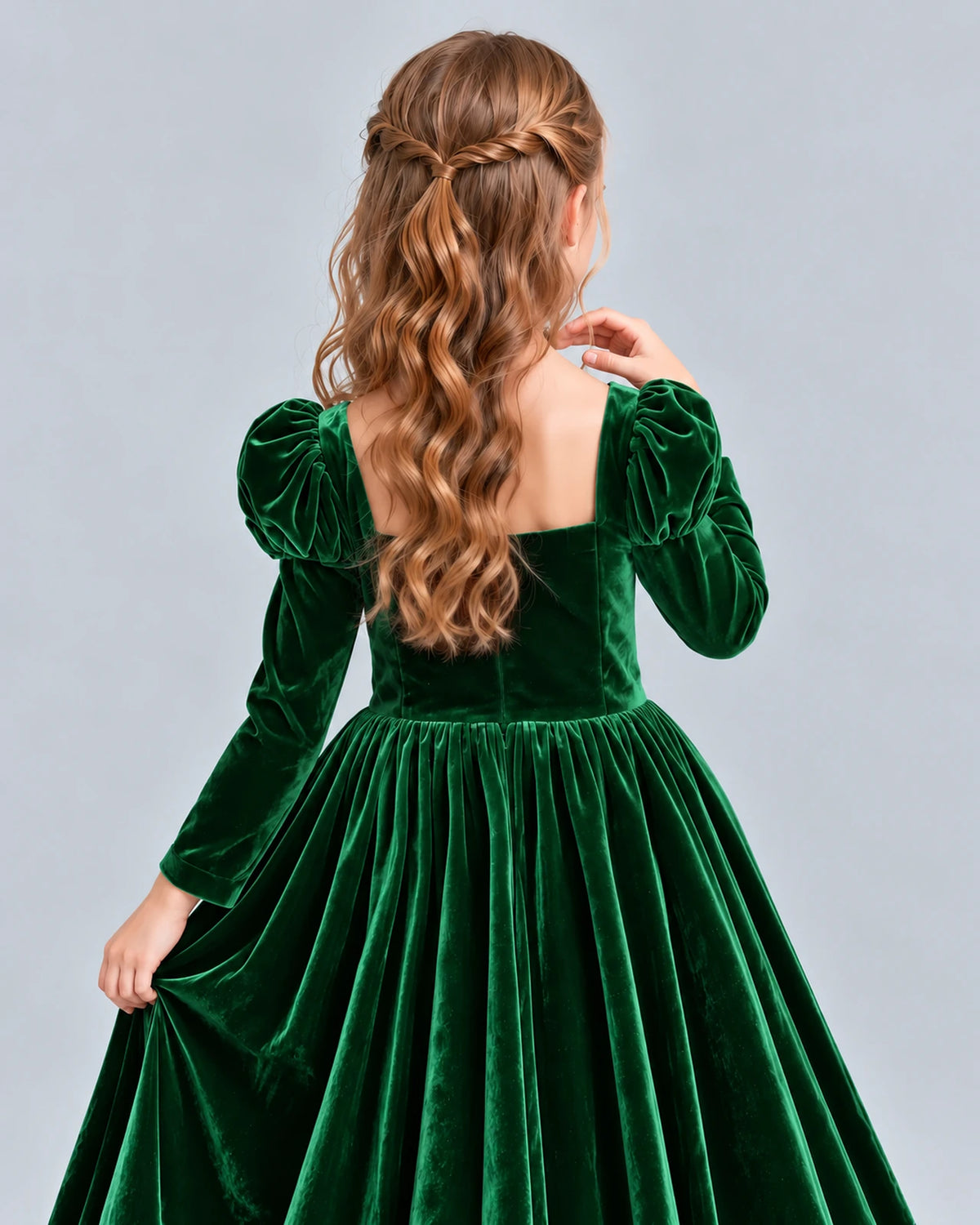 Dark Green Ball Gown Girls Formal Dress Back_Detail [Shared]