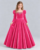 Hot Pink Ball Gown Girls Formal Dress Front
