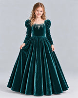 Peacock Ball Gown Girls Formal Dress Front