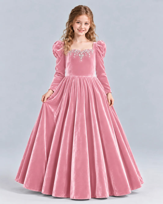 Pink Ball Gown Girls Formal Dress Front