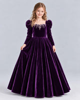Purple Ball Gown Girls Formal Dress Front