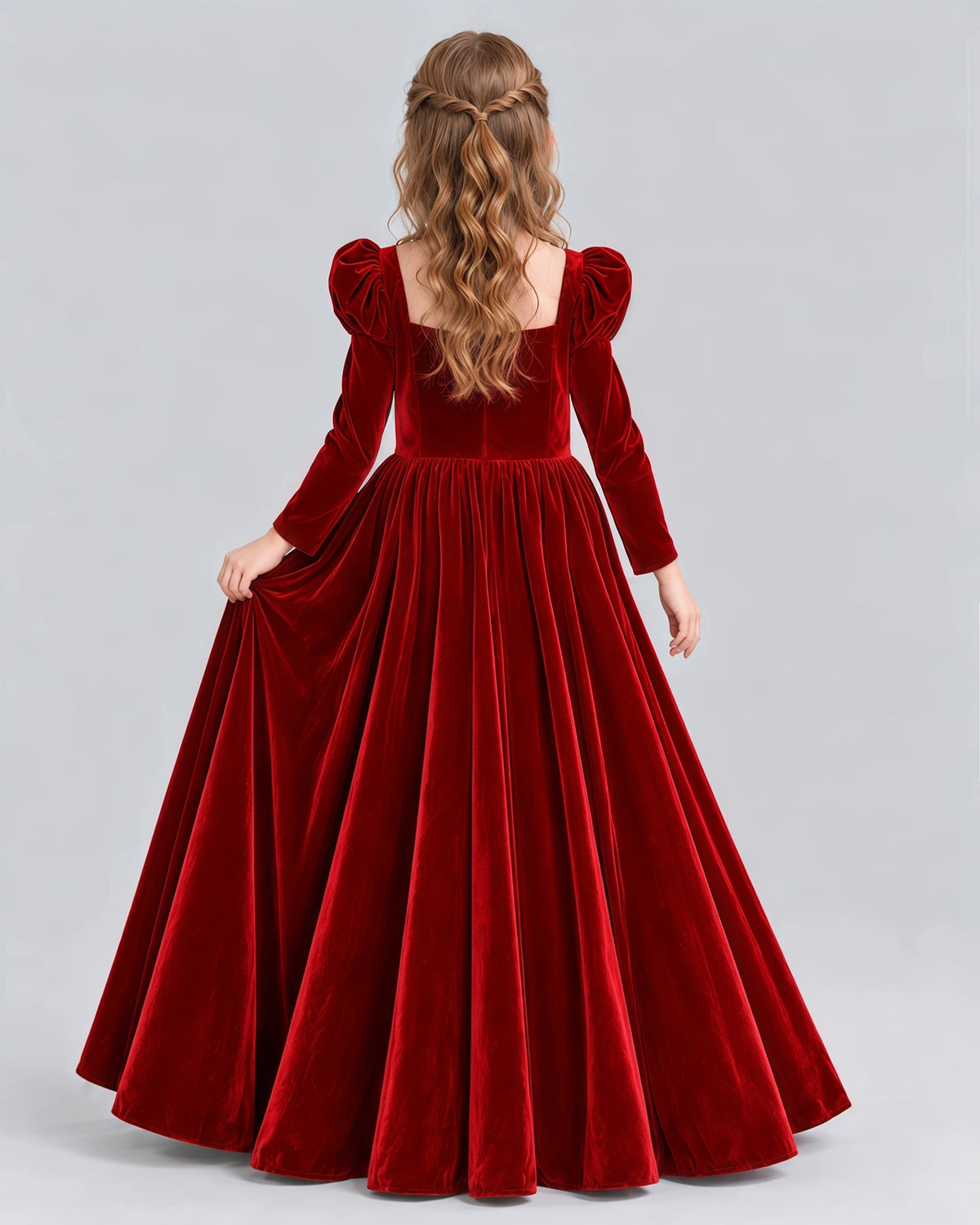 Red Ball Gown Girls Formal Dress Back [Shared]
