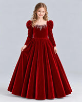Red Ball Gown Girls Formal Dress Front