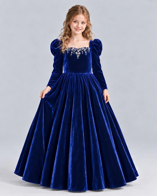 Royal Blue Ball Gown Girls Formal Dress Front