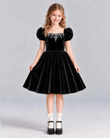 Black A-line Girls Formal Dress Front