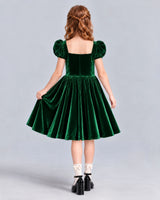 Dark Green A-line Girls Formal Dress Back [Shared]