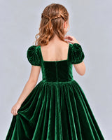 Dark Green A-line Girls Formal Dress Back_Detail [Shared]