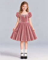 Dusty Rose A-line Girls Formal Dress Front