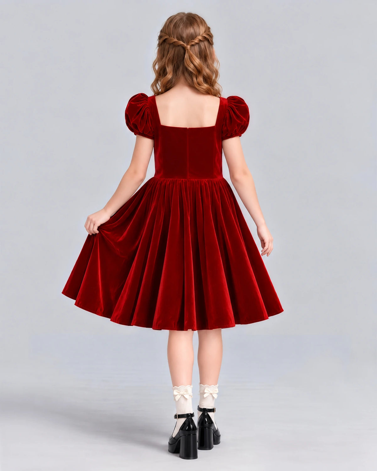 Red A-line Girls Formal Dress Back [Shared]