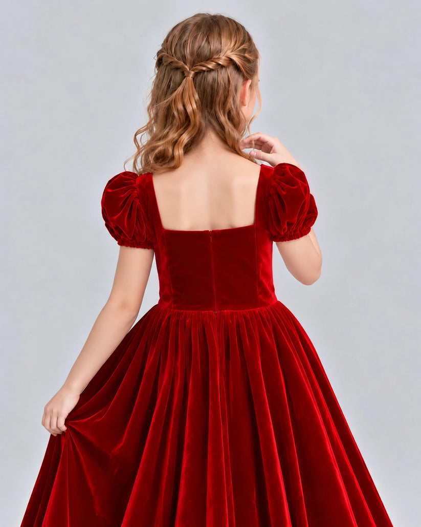 Red A-line Girls Formal Dress Back_Detail [Shared]