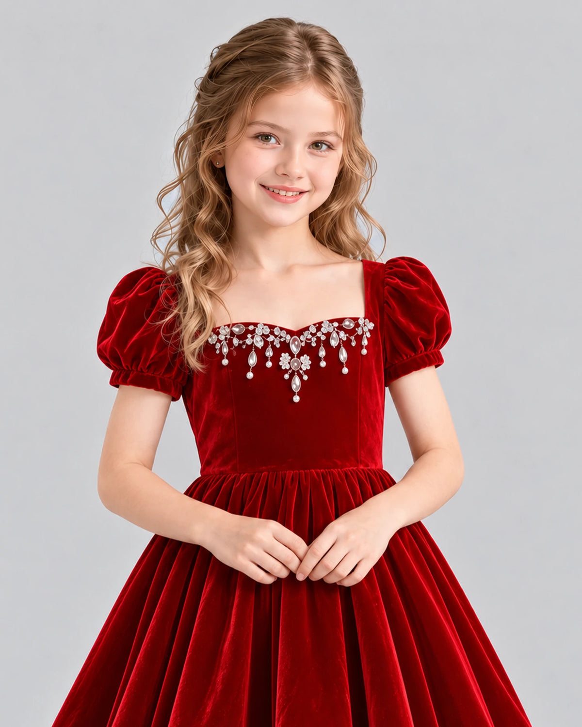 Red A-line Girls Formal Dress Detail [Shared]