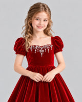 Red A-line Girls Formal Dress Detail [Shared]