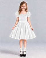 White A-line Girls Formal Dress Front