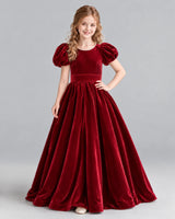 Burgundy Ball Gown Girls Formal Dress Front