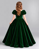 Dark Green Ball Gown Girls Formal Dress Back [Shared]