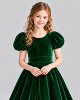 Dark Green Ball Gown Girls Formal Dress Detail [Shared]