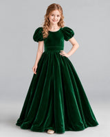 Dark Green Ball Gown Girls Formal Dress Front