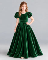 Emerald Green Ball Gown Girls Formal Dress Front