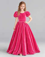 Hot Pink Ball Gown Girls Formal Dress Front