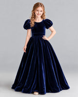 Navy Blue Ball Gown Girls Formal Dress Front