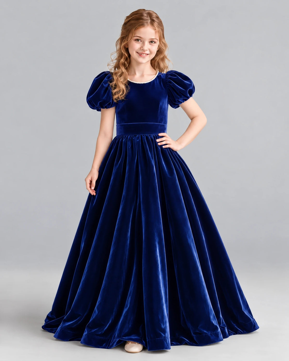 Peacock Ball Gown Girls Formal Dress Front