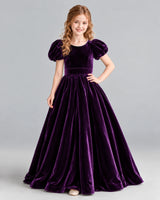 Purple Ball Gown Girls Formal Dress Front