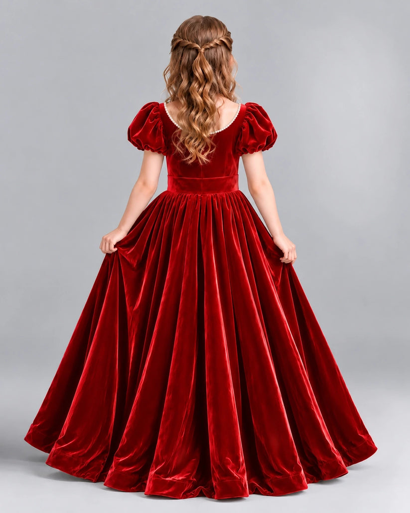 Red Ball Gown Girls Formal Dress Back [Shared]