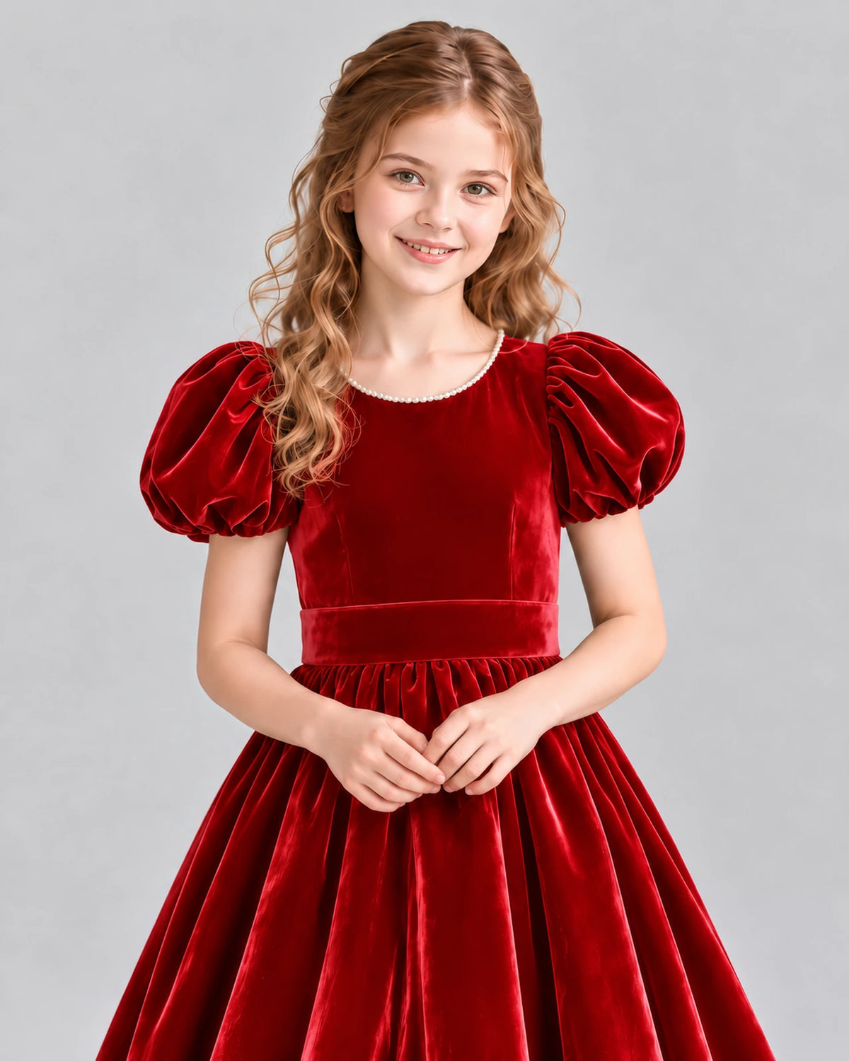 Red Ball Gown Girls Formal Dress Detail [Shared]