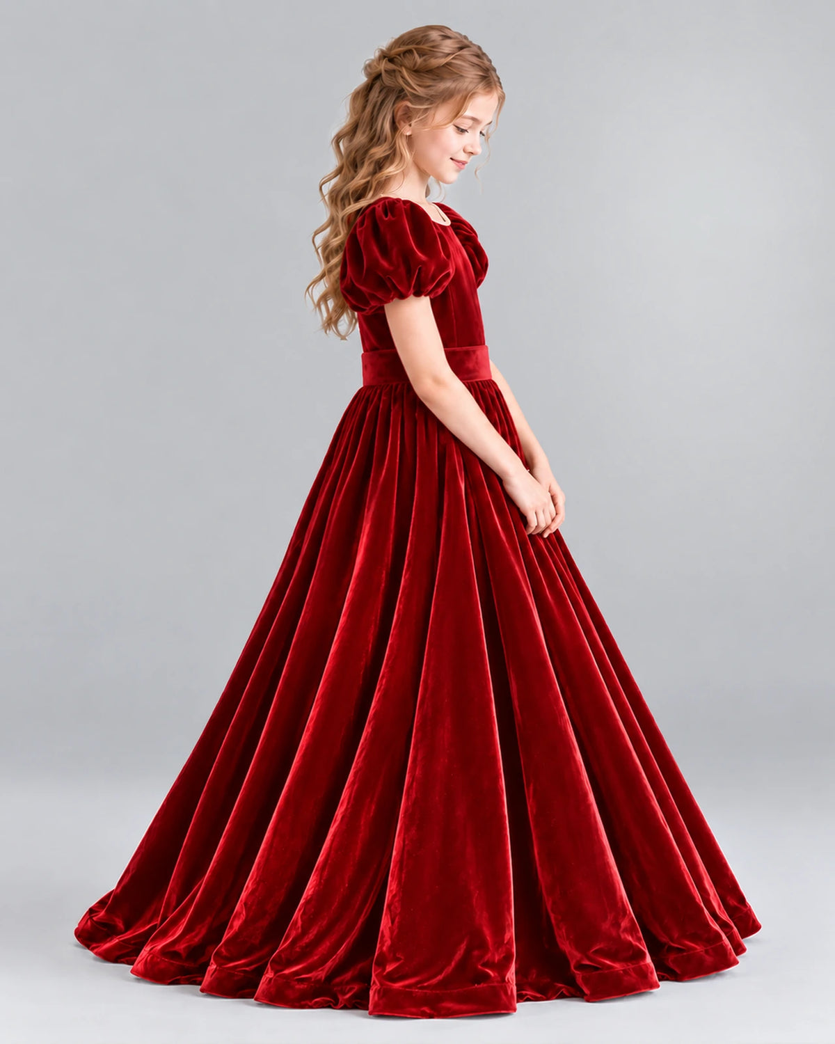 Red Ball Gown Girls Formal Dress Side [Shared]
