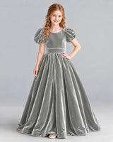 Silver Ball Gown Girls Formal Dress Front