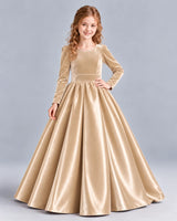 Champagne Ball Gown Junior Bridesmaid Dress Front