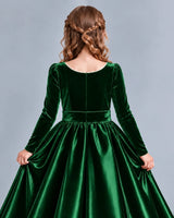 Dark Green Ball Gown Junior Bridesmaid Dress Back_Detail [Shared]