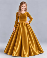 Gold Ball Gown Junior Bridesmaid Dress Front