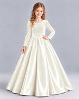 Ivory Ball Gown Junior Bridesmaid Dress Front
