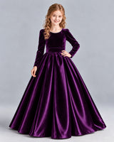Purple Ball Gown Junior Bridesmaid Dress Front