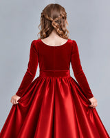 Red Ball Gown Junior Bridesmaid Dress Back_Detail [Shared]
