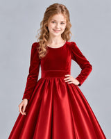 Red Ball Gown Junior Bridesmaid Dress Detail [Shared]