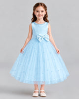 Baby Blue A-line Flower Girl Dresses Front