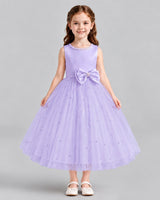 Lavender A-line Flower Girl Dresses Front