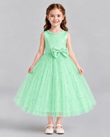 Mint Green A-line Flower Girl Dresses Front