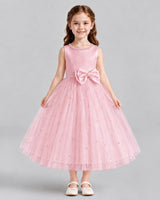 Pink A-line Flower Girl Dresses Front