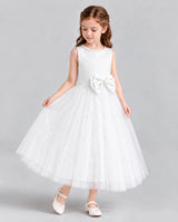 Ivory A-line Flower Girl Dresses Side