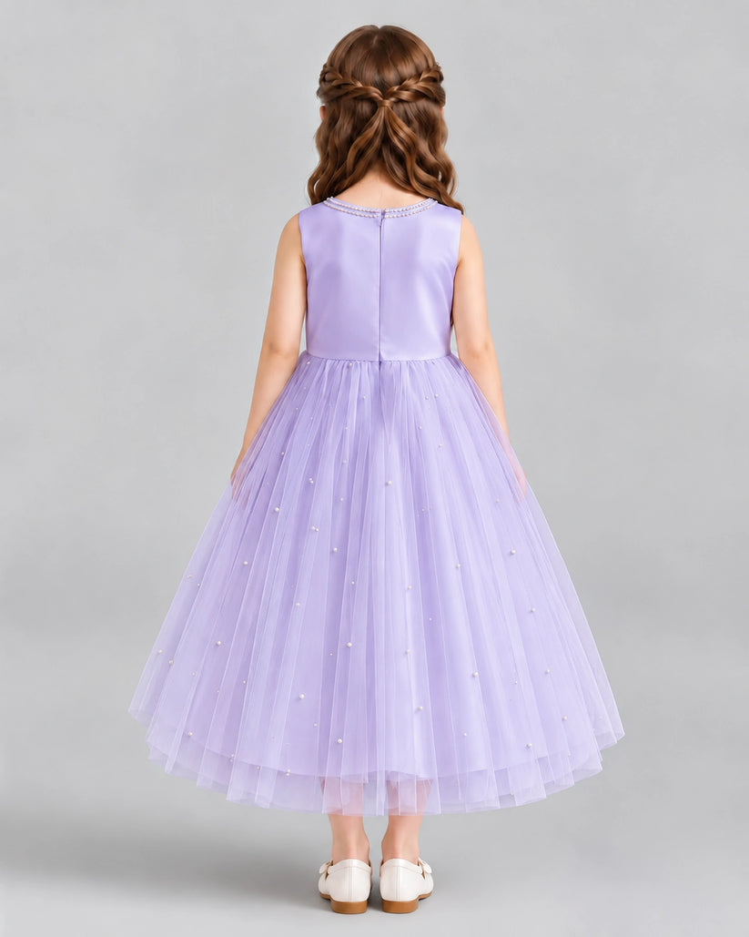 Lavender A-line Flower Girl Dresses Back