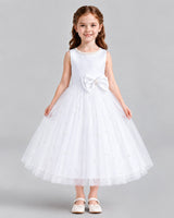 White A-line Flower Girl Dresses Front