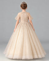 Champagne Ball Gown Girls Formal Dress Back [Shared]