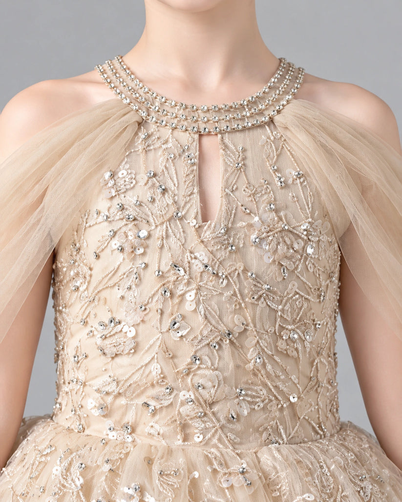 Champagne Ball Gown Girls Formal Dress Detail [Shared]